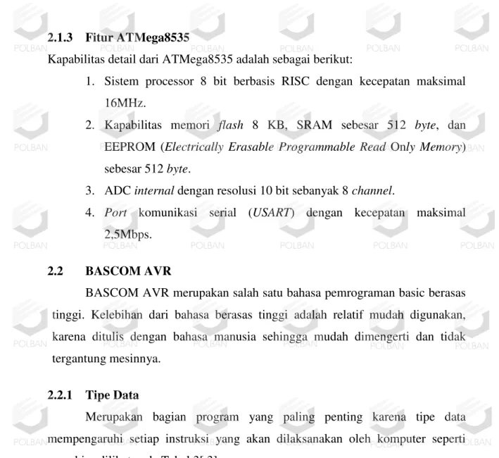 Tabel 3. Tipe-tipe data 