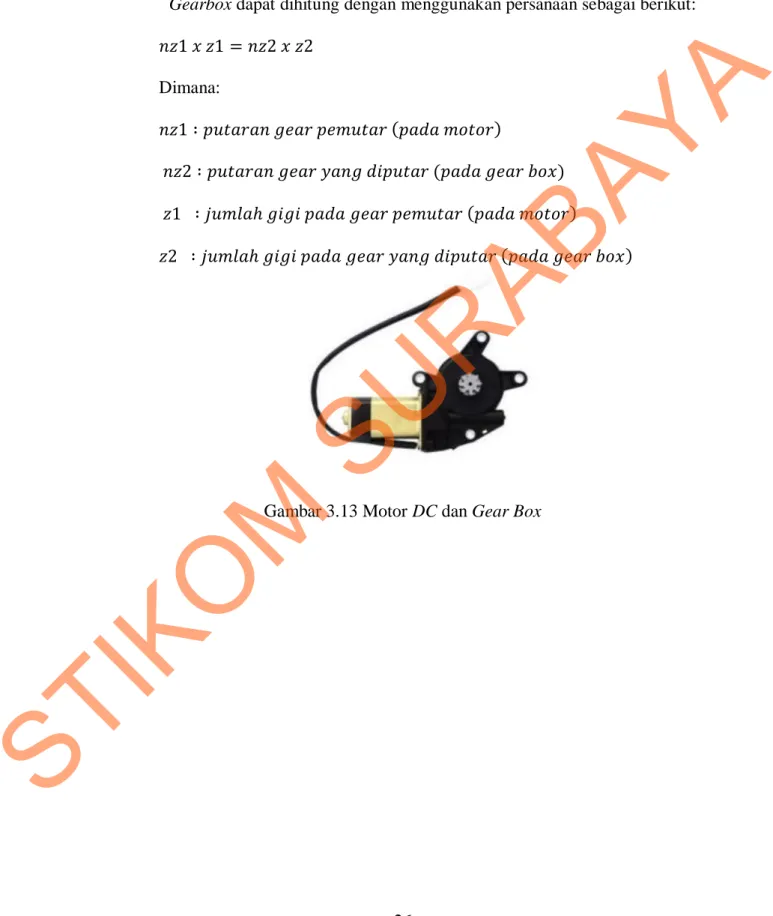 Gambar 3.13 Motor DC dan Gear Box 