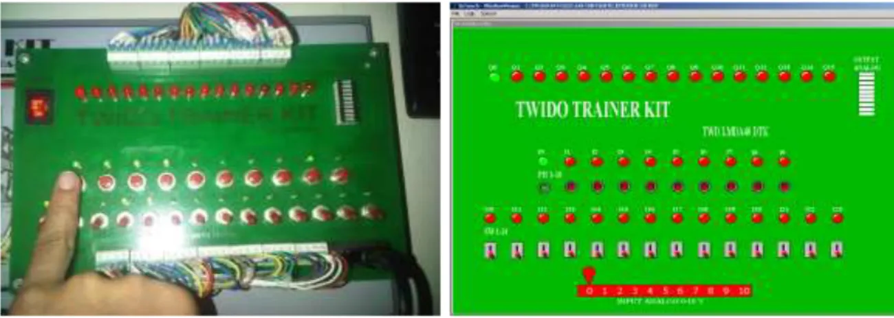 Gambar 15. Real time Twido Trainer dan HMI-nya 