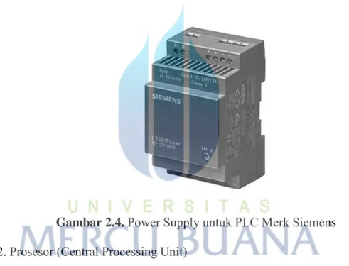 Gambar 2.4.  Power Supply untuk PLC Merk Siemens  2. Prosesor (Central Processing Unit)  