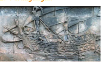 Gambar 1.15 Model kapal Sriwijaya tahun 800-