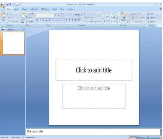 Gambar 2. MengaktifkanMicrosoft Office PowerPoint 2007 