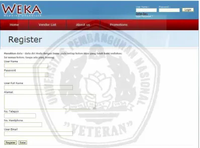 Gambar 4.2 Halaman Registrasi. 