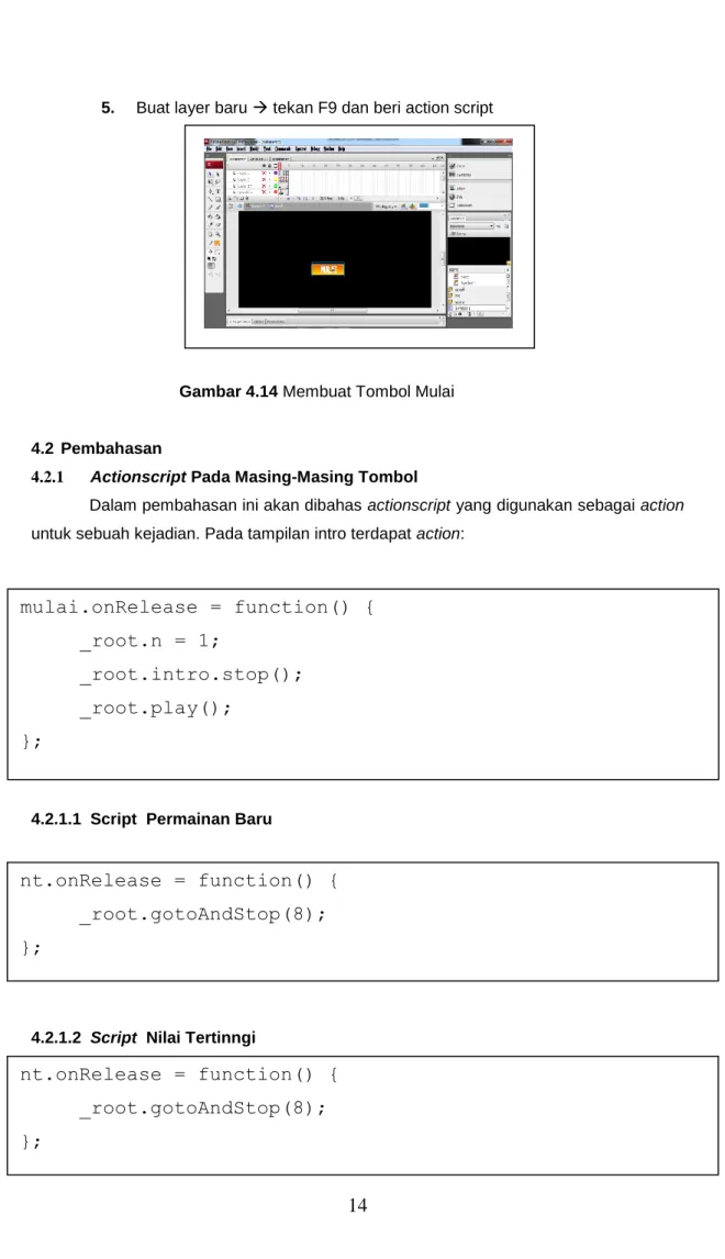 Gambar 4.14 Membuat Tombol Mulai 