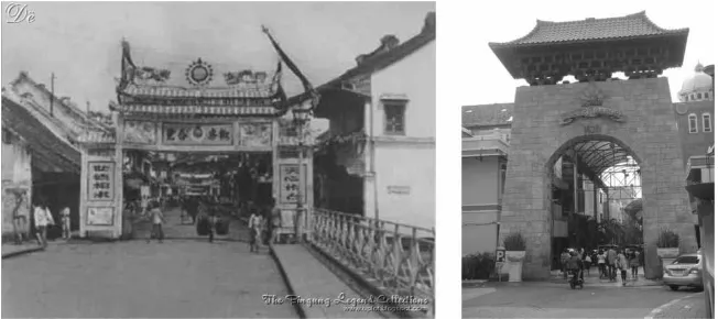 Figure 1 and Figure 2Two gates of Pasar Baru, left side from 1850 and right side after1998 (source: Uplot 2006)