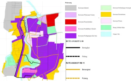 Gambar 1.1 Rute Angkot G. 08 dan RB. 11 