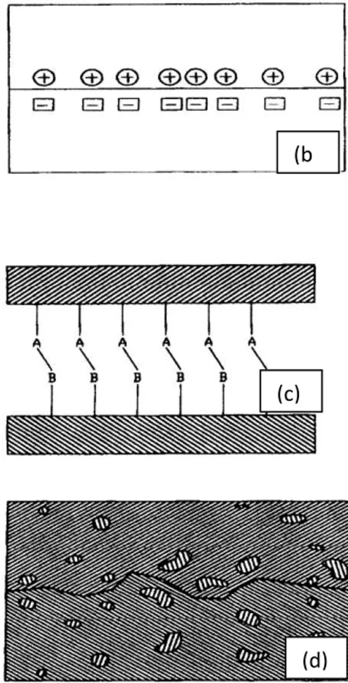 Gambar 1. Jenis-jenis ikatan interface  matrik dan serat (Kim dan Mai, 1998) 