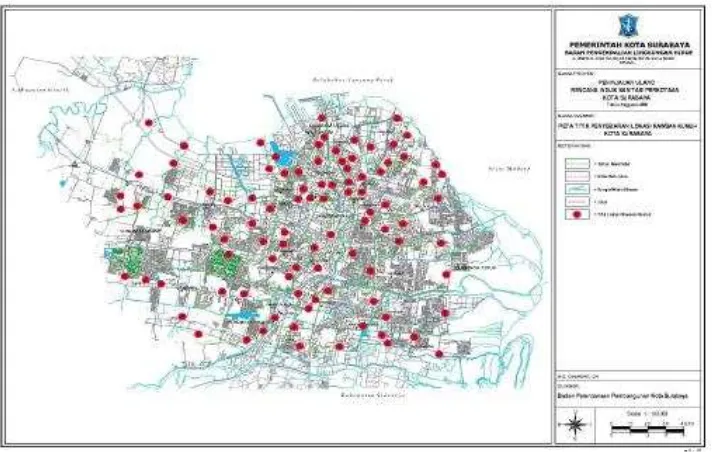 Gambar 2 Peta Lokasi Permukiman Kumuh di Surabaya 