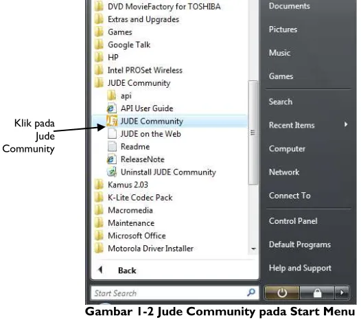 Gambar 1-2 Jude Community pada Start Menu 