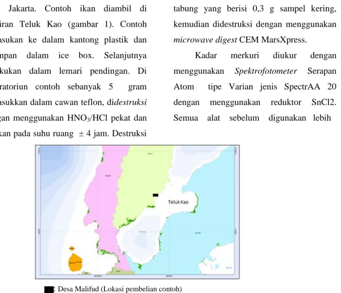 Gambar 1. Lokasi Penelitian (Teluk Kao, Halmahera)  