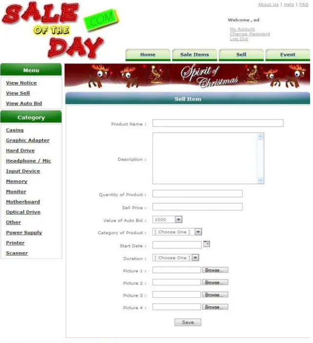 Gambar 4.23  Halaman Sell Items (Premium) 