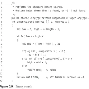 Figure 2.9 Binary search