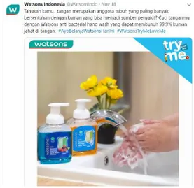 Gambar 4.21 Konten Watsons Try Me Love Me di aplikasi Watsons Indonesia
