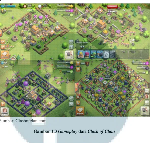 Gambar 1.3 Gameplay dari Clash of Clans 