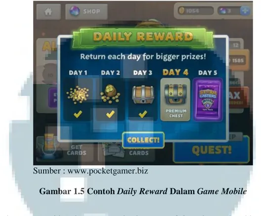 Gambar 1.5 Contoh Daily Reward Dalam Game Mobile  