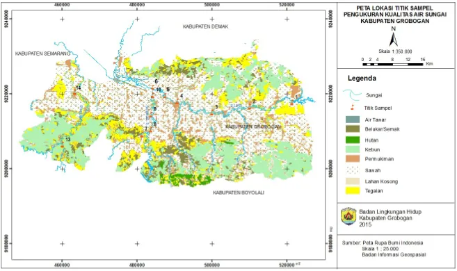 Gambar 2.1. Peta Lokasi Titik Sampel Pengukuran Kualitas Air Sungai