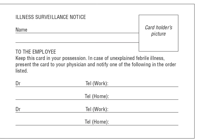 Figure 5. Suggested format for medical contact card