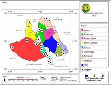 Gambar 4. Peta Sebaran Titik Panas Kabupaten Samosir  