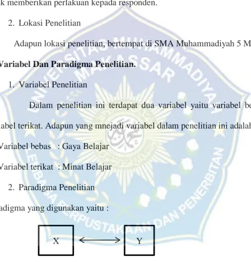 Gambar 3.1 Paradigma Penelitain  Keterangan : 