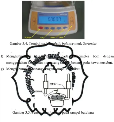 Gambar 3.4. Tombol pada analytic balance merk Sartorius 