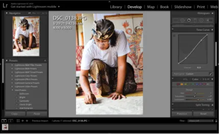 Gambar 3.18. Proses editing Lighroom. 
