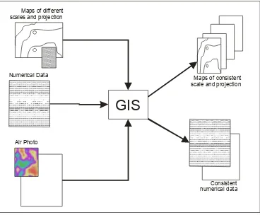 Gambar 6. Proses SIG dalam menangkap dan menampilkan data. 