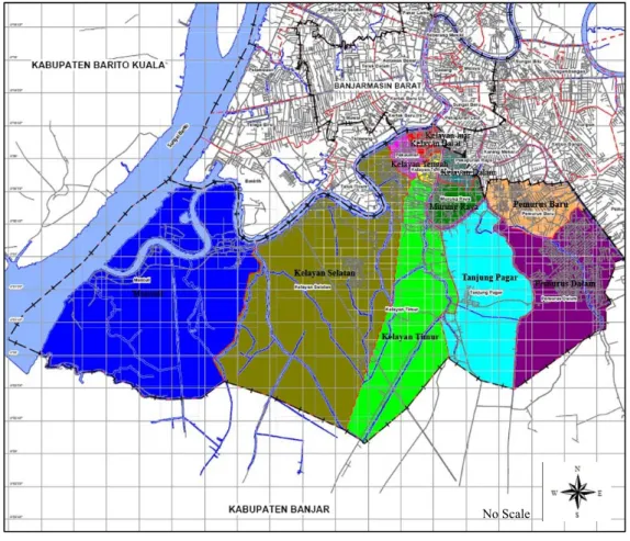 Gambar 7 . Peta Administrasi Kecamatan Banjarmasin Selatan 