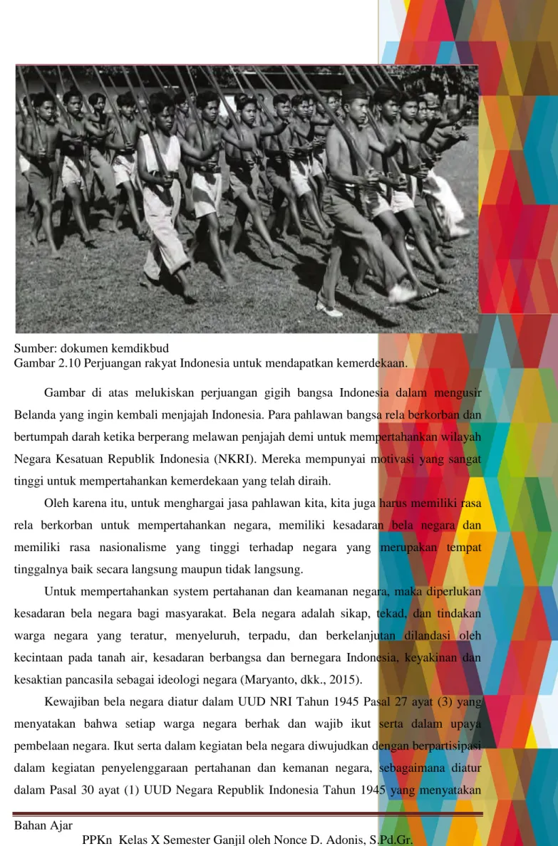 Gambar 2.10 Perjuangan rakyat Indonesia untuk mendapatkan kemerdekaan. 