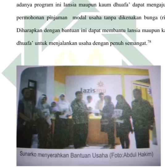 Foto 3.2.3 : Program LAZISMU Kota Surabaya “Pinjaman  Usaha Tanpa Riba” tahun 2017 M. 