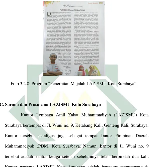 Foto 3.2.8: Program “Penerbitan Majalah LAZISMU Kota Surabaya”. 