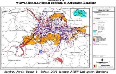 Gambar 2.2 Wilayah dengan Potensi Bencana di Kabupaten Bandung 