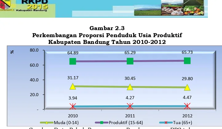 Gambar 2.4 Piramida Penduduk Kabupaten Bandung Tahun 2012 