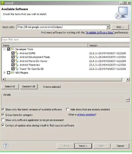 Gambar 5.4.1. Instal plugin ADT pada Eclipse. 
