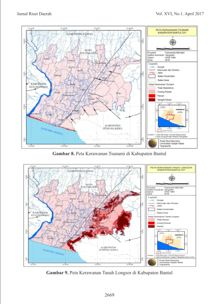 Gambar 8. Peta Kerawanan Tsunami di Kabupaten Bantul