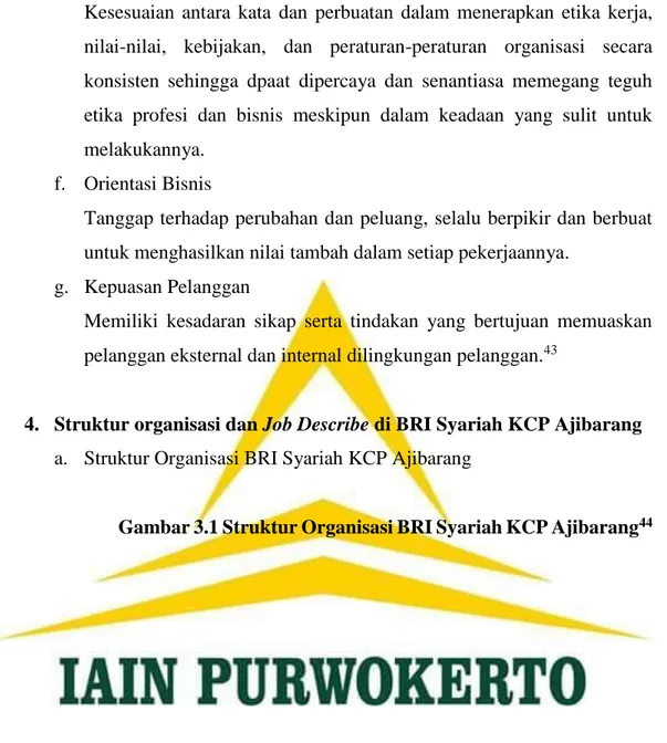 Gambar 3.1 Struktur Organisasi BRI Syariah KCP Ajibarang 44