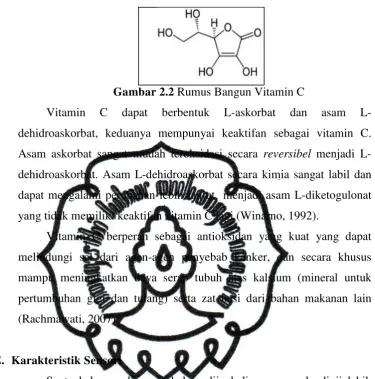 Gambar 2.2 Rumus Bangun Vitamin C 