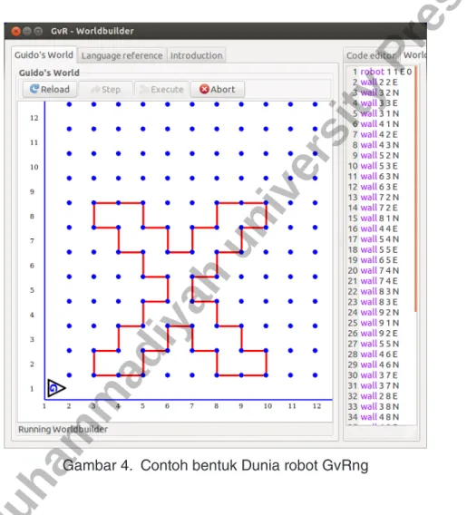 Gambar 4.  Contoh bentuk Dunia robot GvRng