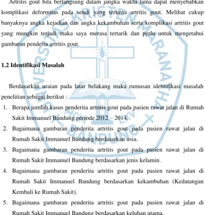 gambaran penderia artritis gout. 