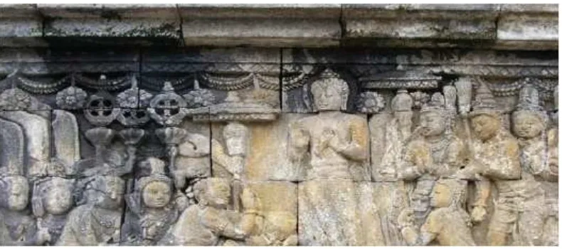Gambar 19. Relief pada dinding candi Borobudur 