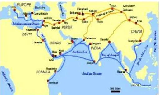 Gambar 21. Rute Perdagangan Abad 4-5 Masehi Sekaligus Menjadi Rute Penyebaran Islam 