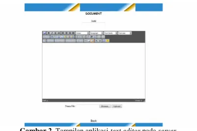 Gambar 2. Tampilan aplikasi text editor pada server 3.3 Analisis Pengukuran Performansi