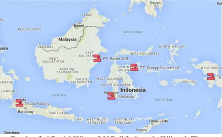 Gambar 2.6 Posisi Kilang LNG di Indonesia Wilayah Timur 