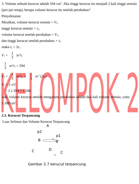 Gambar 2.7 kerucut terpancung