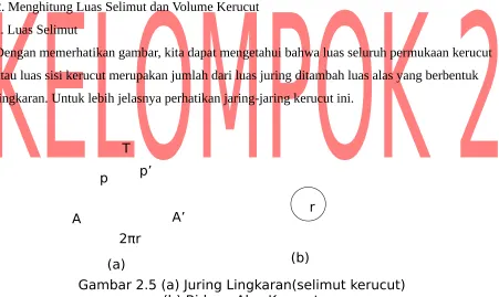 Gambar 2.5 (a) Juring Lingkaran(selimut kerucut)