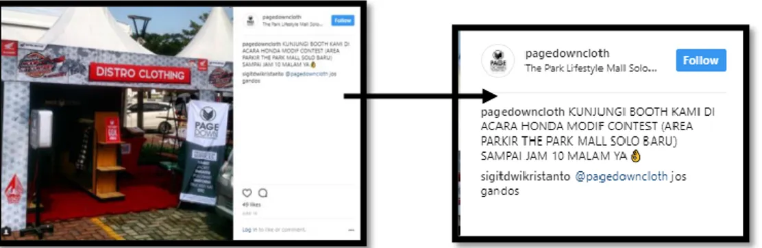 Gambar 4 Promotion yang dilakukan Page Down Cloth Maker melalui akun Instagram  (sumber : akun Instagram @pagedowncloth) 