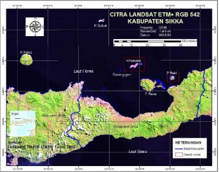 Gambar 7  Citra Kabupaten Sikka, Landsat RGB 542. 