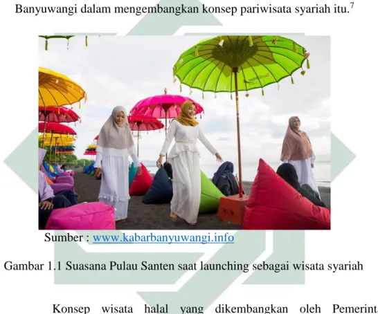 Gambar 1.1 Suasana Pulau Santen saat launching sebagai wisata syariah 