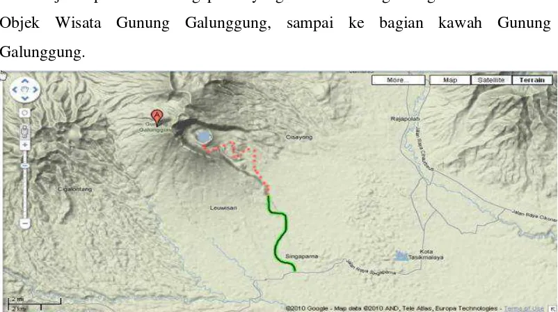 Gambar 3.2. Kawasan Gunung Galunggung. (Sumber : www.googlemap.com) 