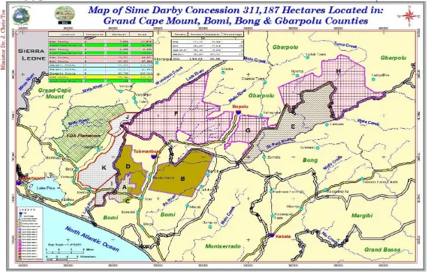 Figure 7:  Map of Sime Darby Concession Areas