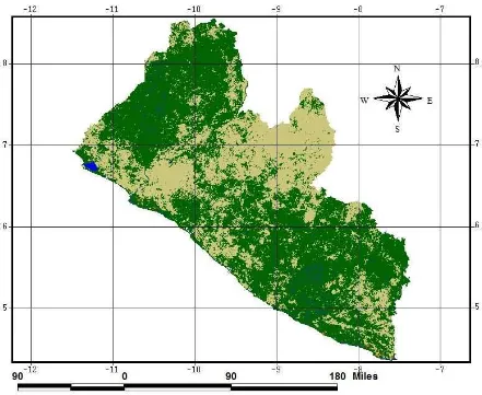 Figure 8:  Liberia’s Forest Cover in 2008